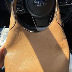 Coach Tan Pebbled Leather Shoulder Bag